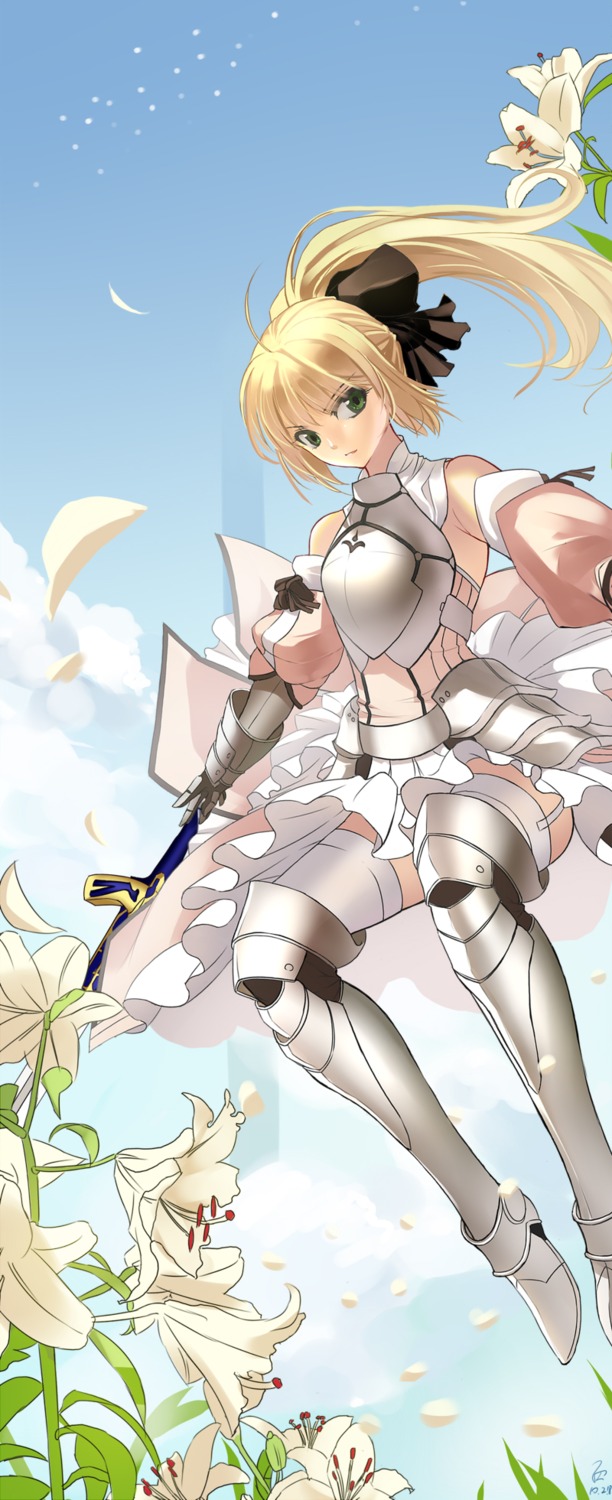 armor fate/stay_night fate/unlimited_codes miyazaki_byou saber saber_lily stockings thighhighs