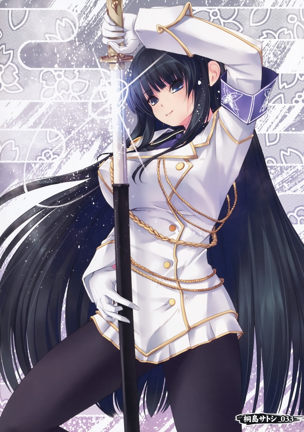 ikaruga kirishima_satoshi pantyhose screening senran_kagura sword uniform