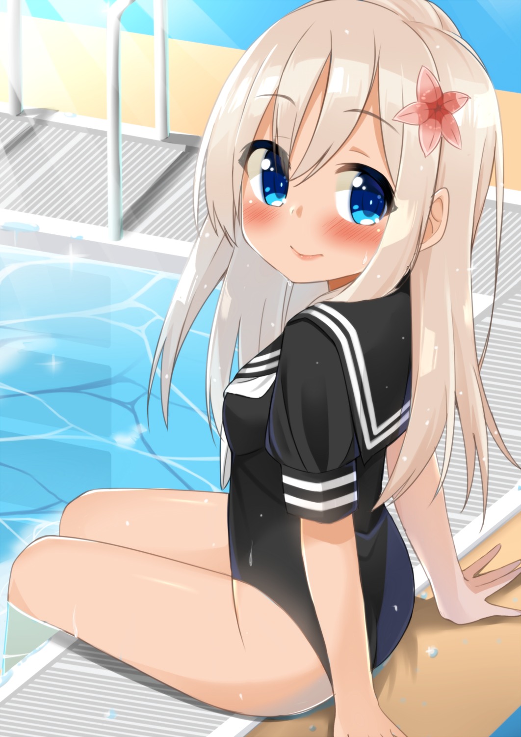 cacao_(cacao0809) kantai_collection ro-500 school_swimsuit seifuku swimsuits wet