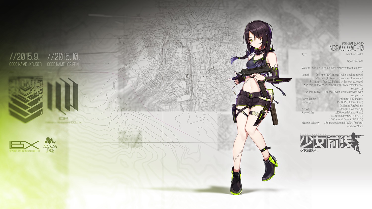 character_design girls_frontline gun heels mac-10_(girls_frontline) wallpaper weapon