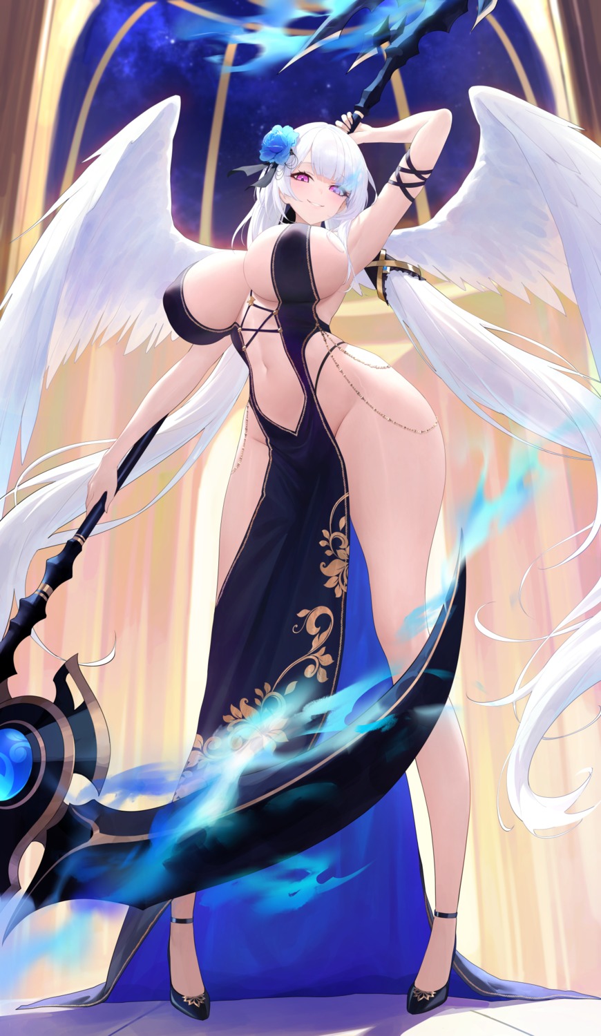 kiek no_bra weapon wings