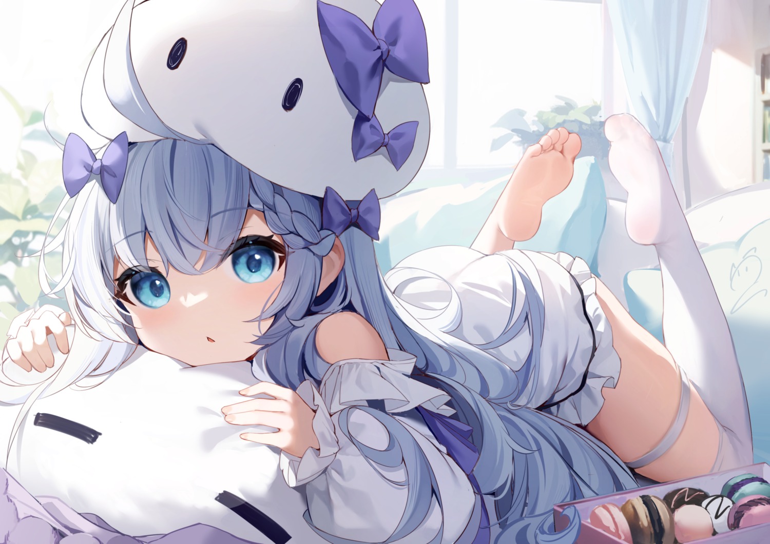 artist_revision feet garter nahaki pajama thighhighs