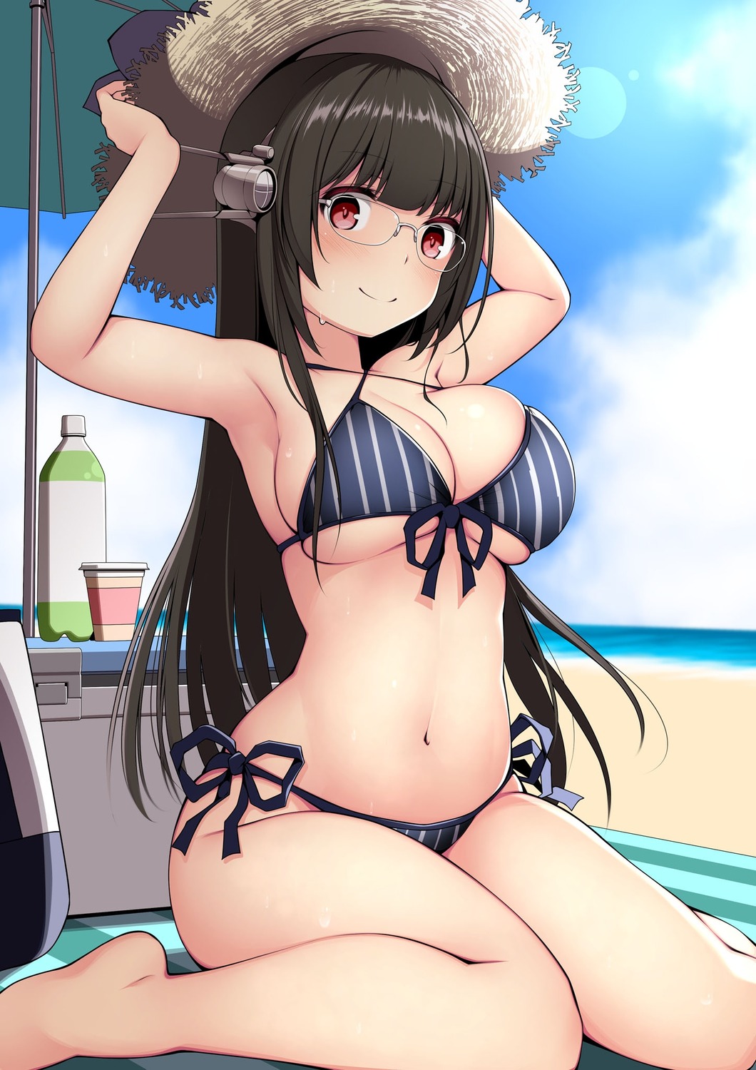 bikini choukai_(kancolle) kantai_collection kuromayu megane swimsuits