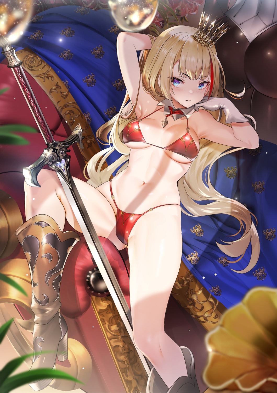 bra cameltoe heels pantsu sword teddy_(khanshin) thong