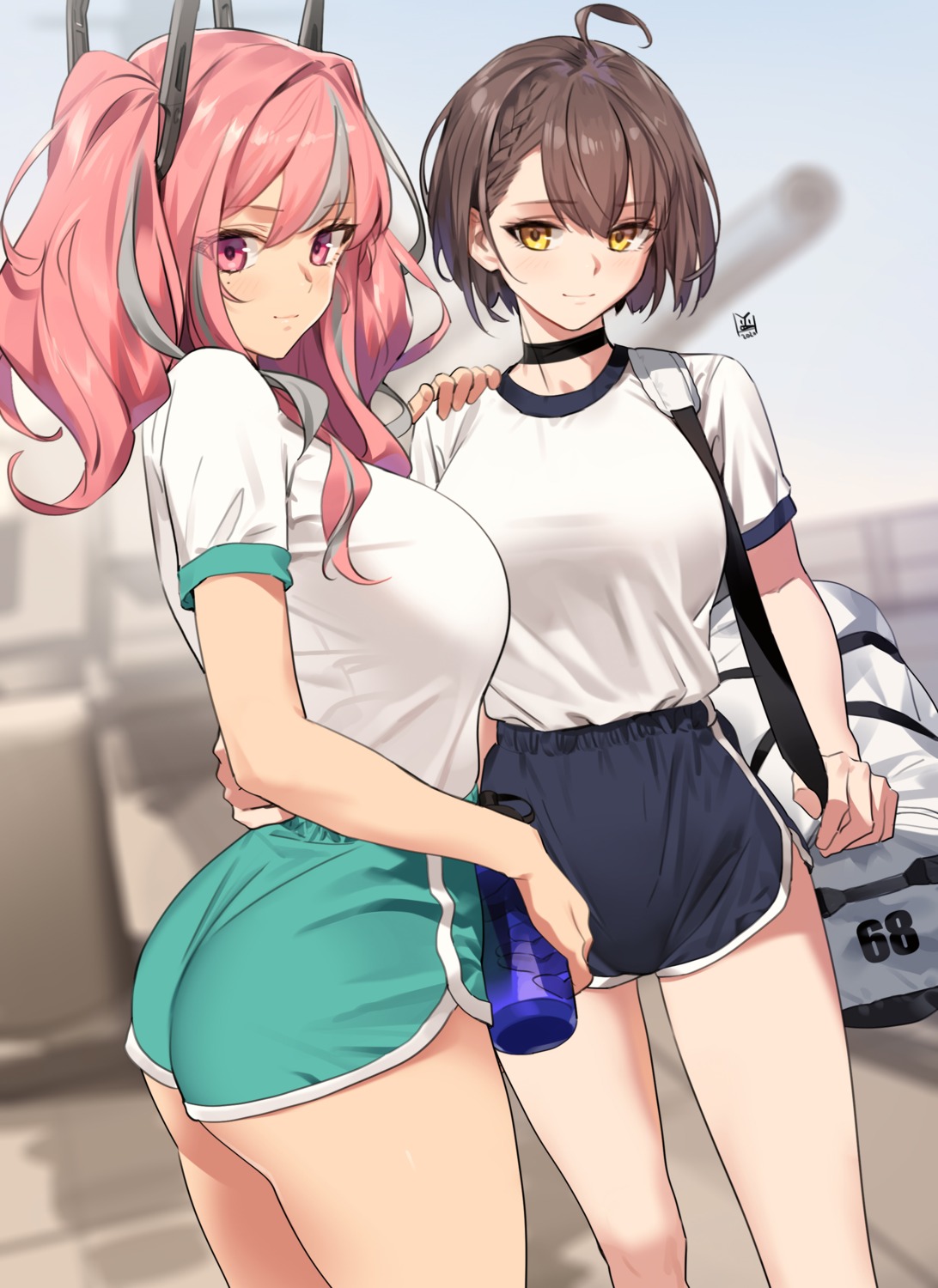 ass azur_lane baltimore_(azur_lane) bremerton_(azur_lane) gym_uniform yd_(orange_maru)