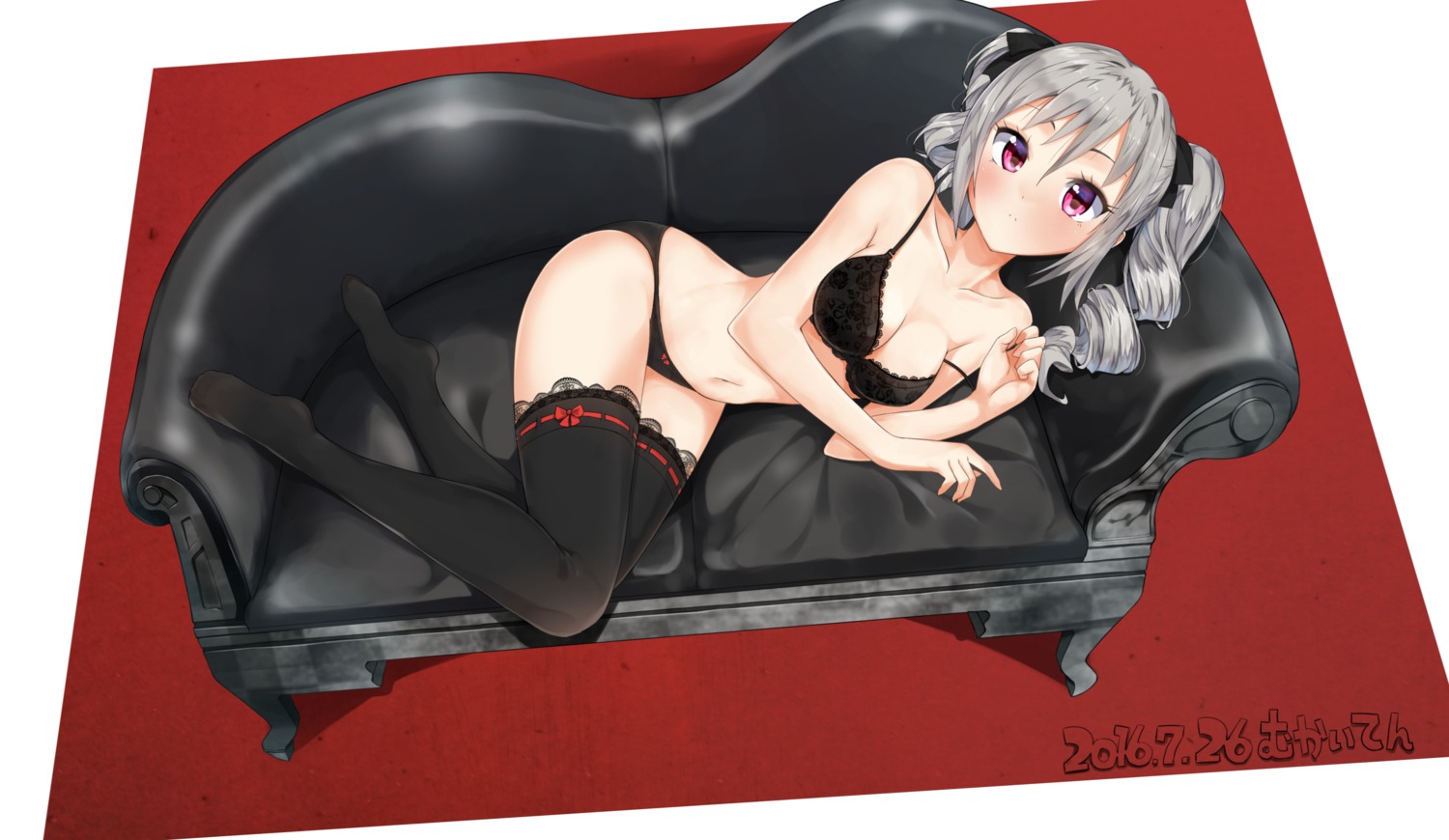 bra cleavage kanzaki_ranko masamuu pantsu the_idolm@ster the_idolm@ster_cinderella_girls thighhighs