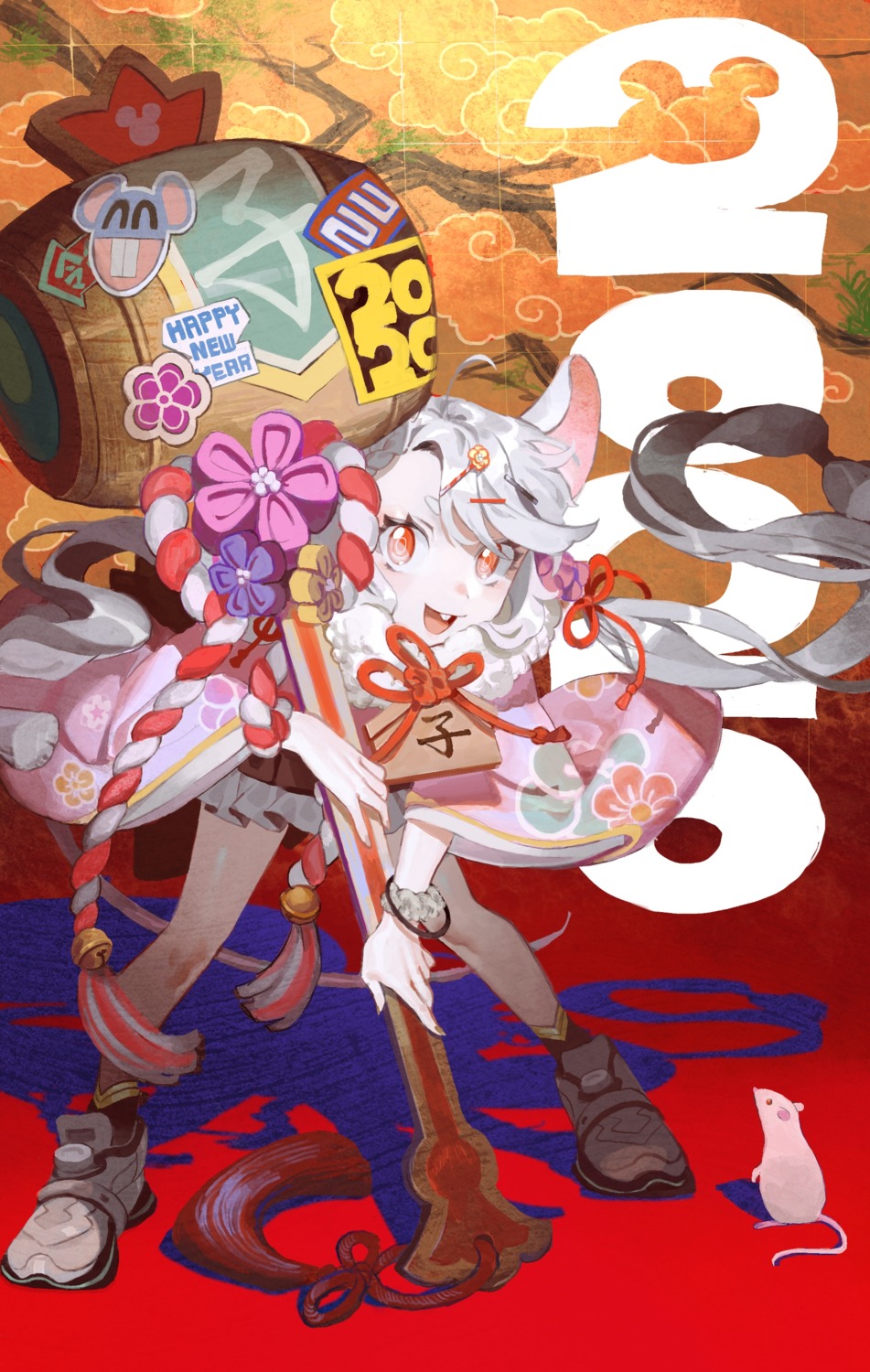 animal_ears japanese_clothes ka_4maki tail weapon