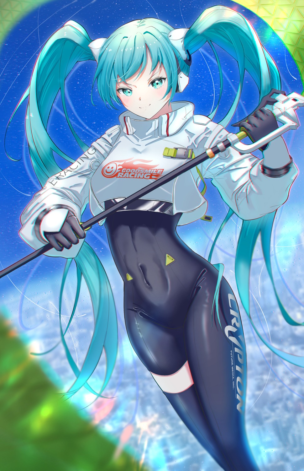 bodysuit goodsmile_racing hatsune_miku racing_miku tagme thighhighs vocaloid