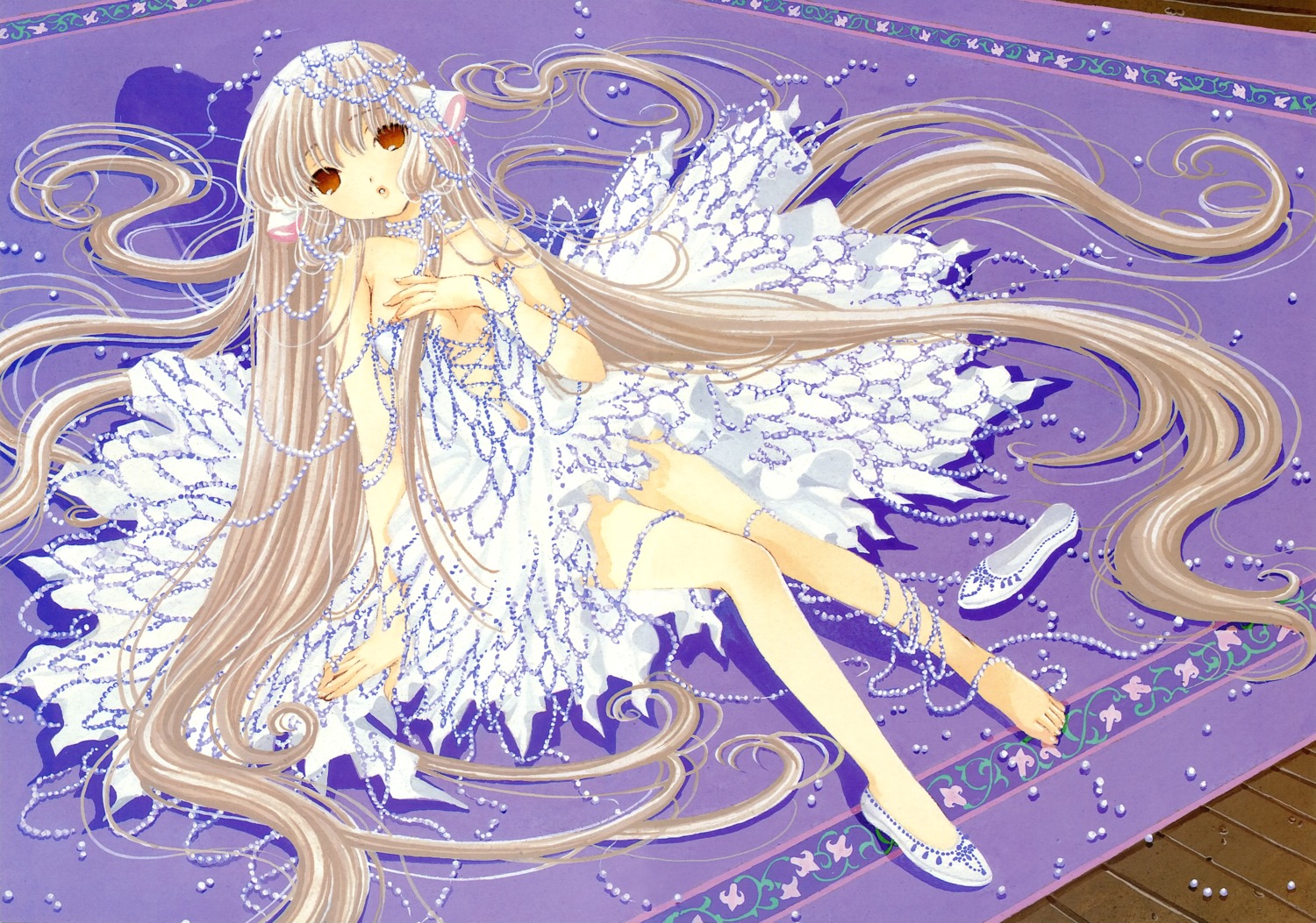 chii chobits clamp cleavage dress feet fixed