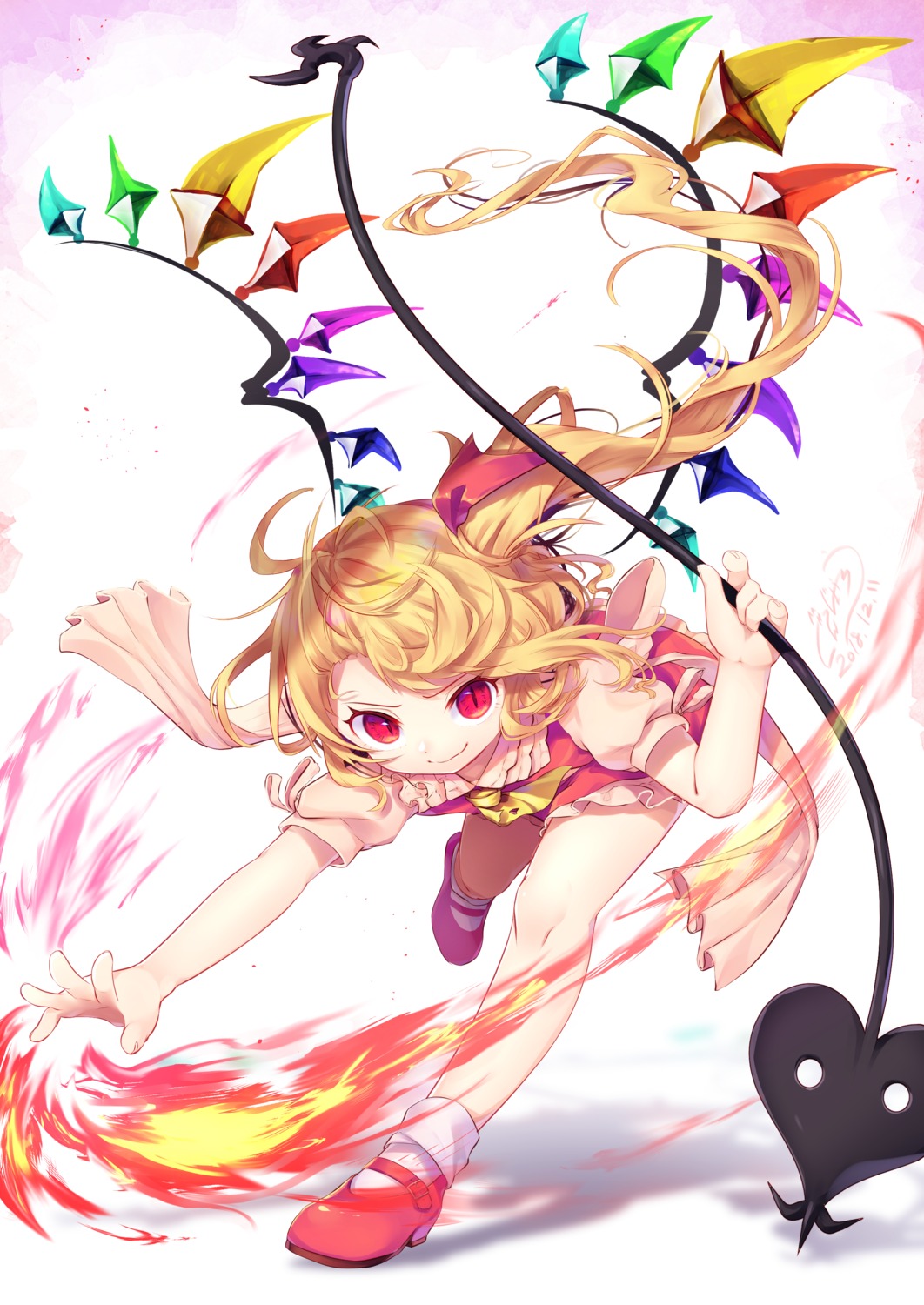 flandre_scarlet gunjou_row heels touhou weapon wings