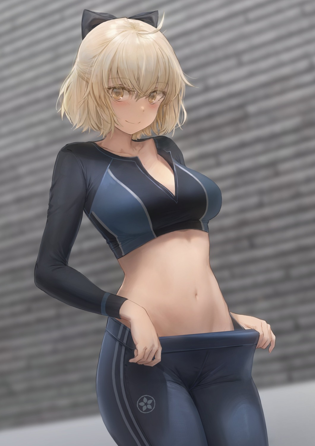 fate/grand_order free_style_(yohan1754) gym_uniform nopan okita_souji_(fate) open_shirt undressing