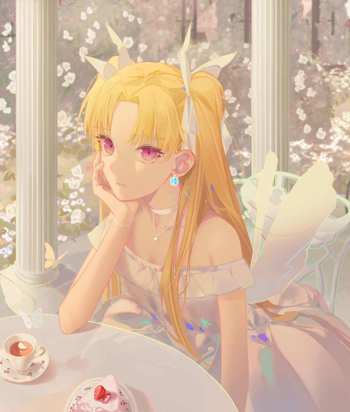 dress ereshkigal_(fate/grand_order) fate/grand_order no_bra tr_(hareru) wings