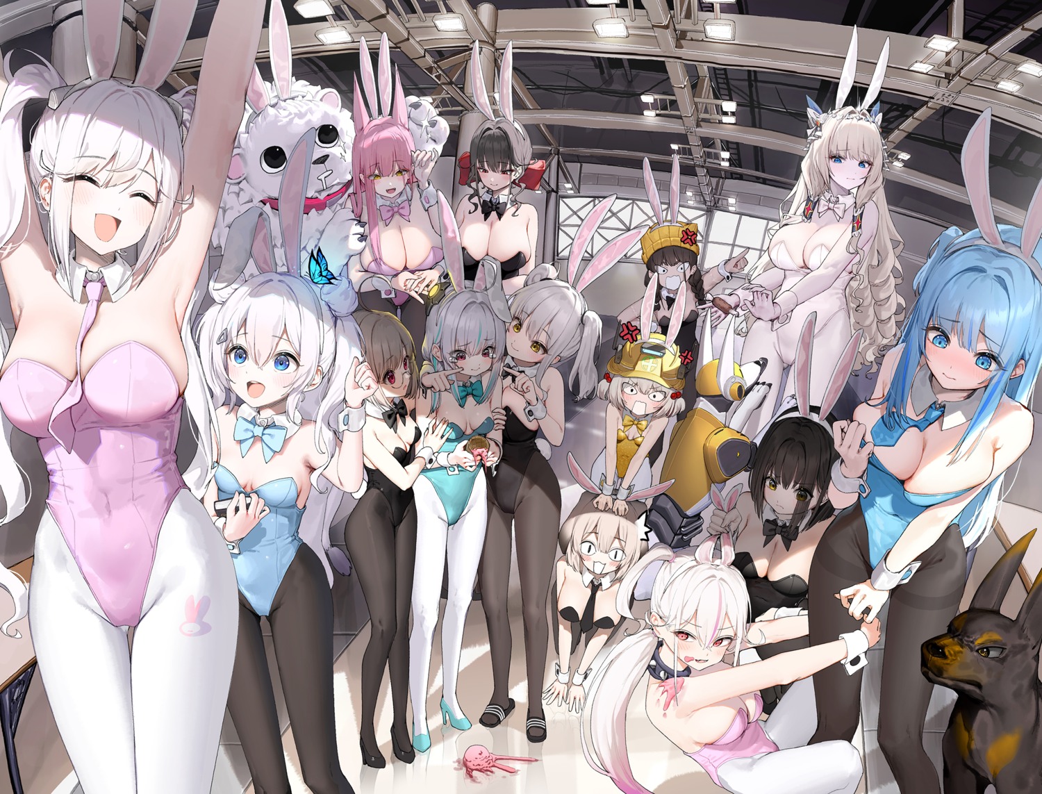 animal_ears bunny_ears bunny_girl dduck_kong goddess_of_victory:_nikke heels loli no_bra pantyhose tail