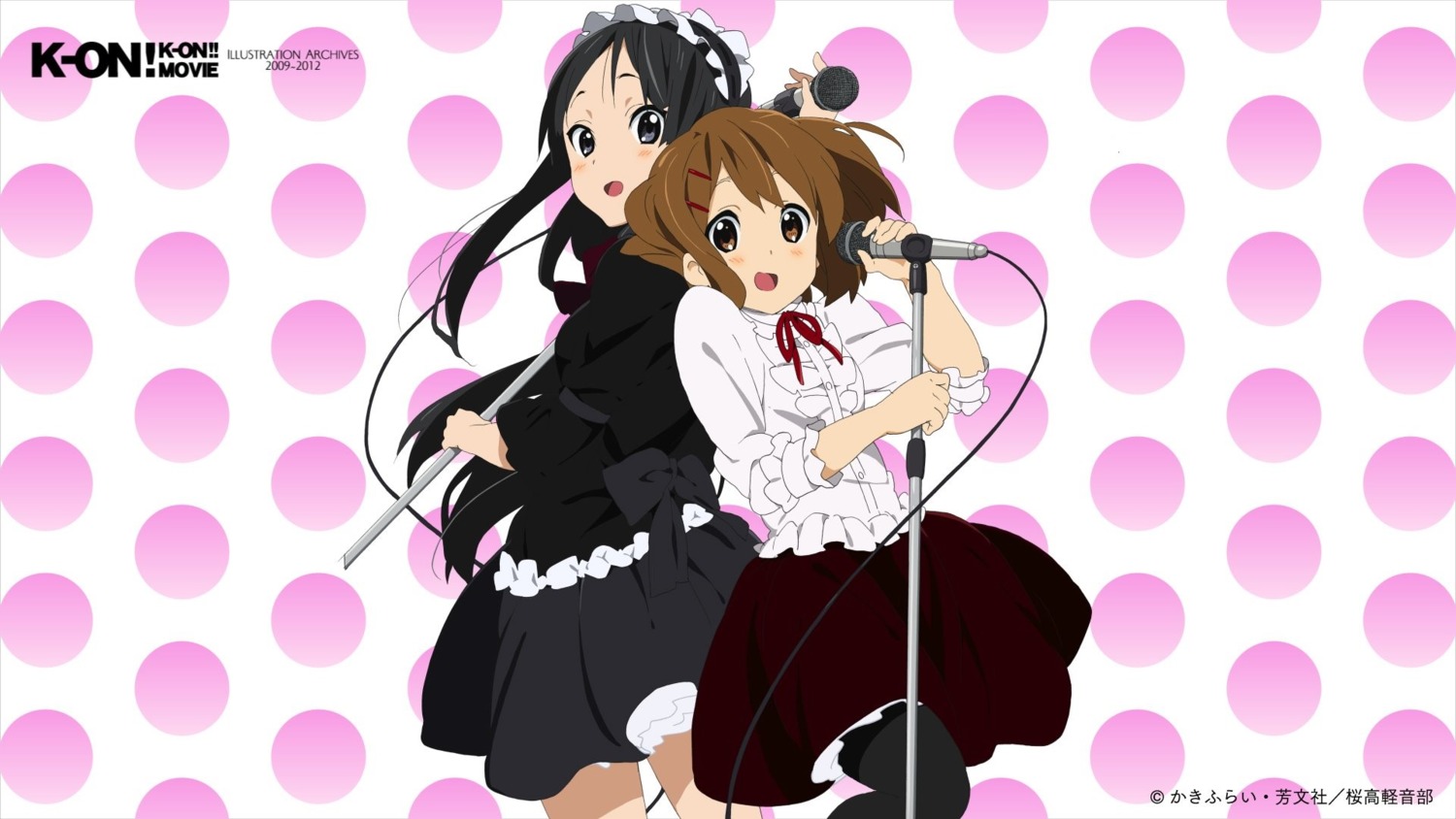 akiyama_mio hirasawa_yui k-on! pantyhose wallpaper