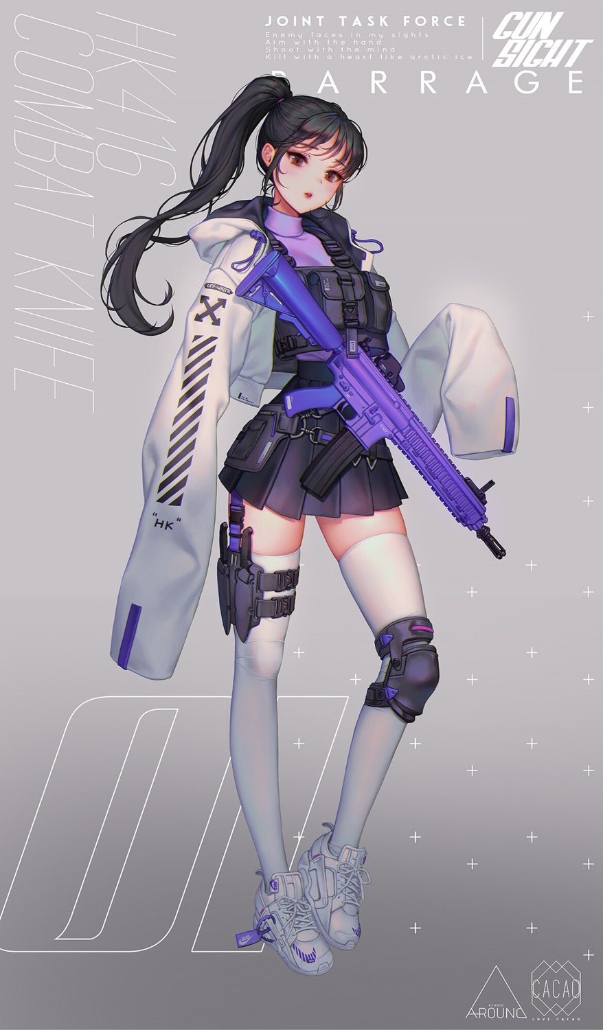 garter gun love_cacao thighhighs weapon