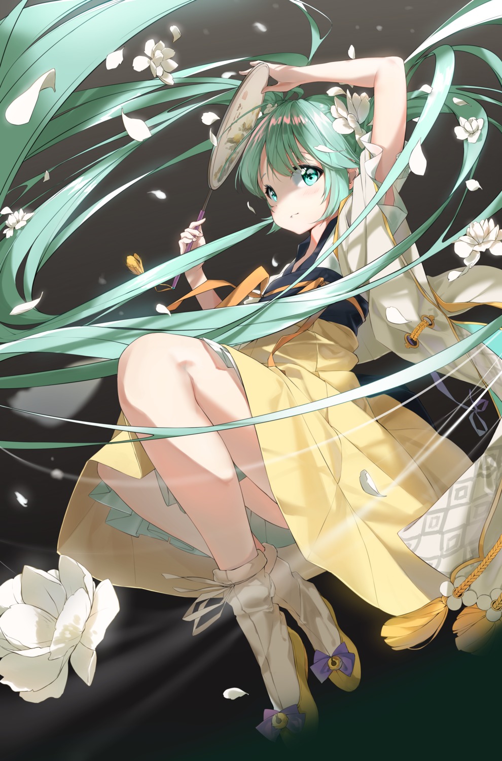 asian_clothes c-up hatsune_miku skirt_lift vocaloid