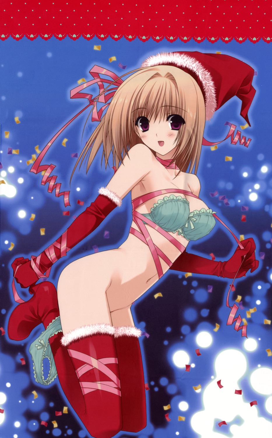 bottomless bra christmas panty_pull suzuhira_hiro thighhighs