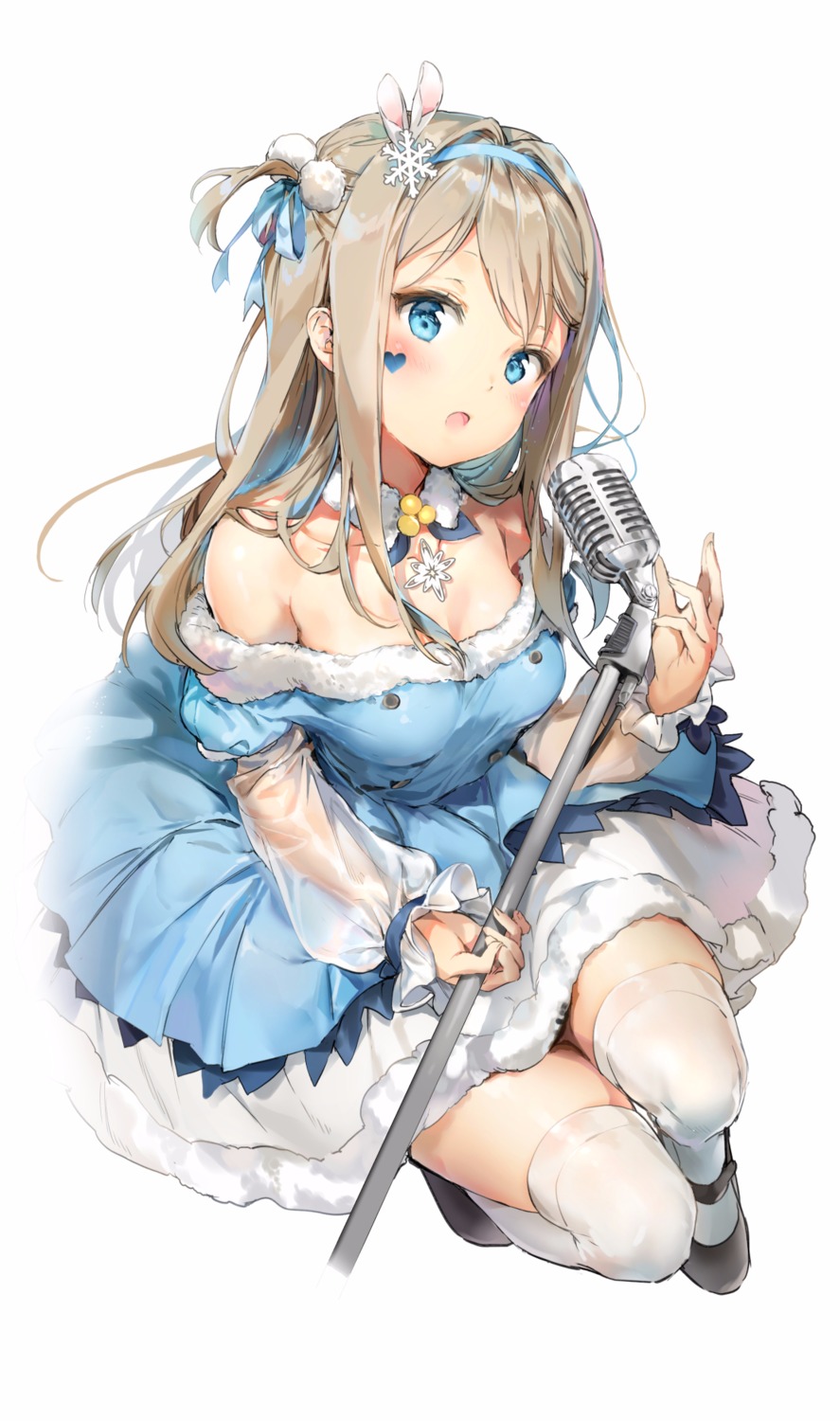 anmi cleavage dress girls_frontline suomi_kp31_(girls_frontline) thighhighs