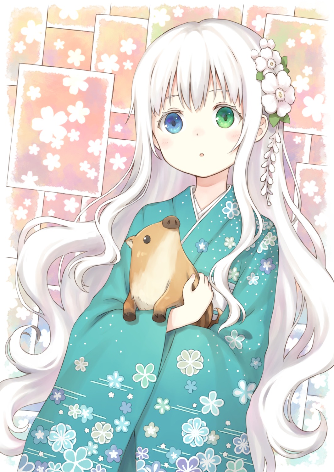 104_(artist) heterochromia kimono