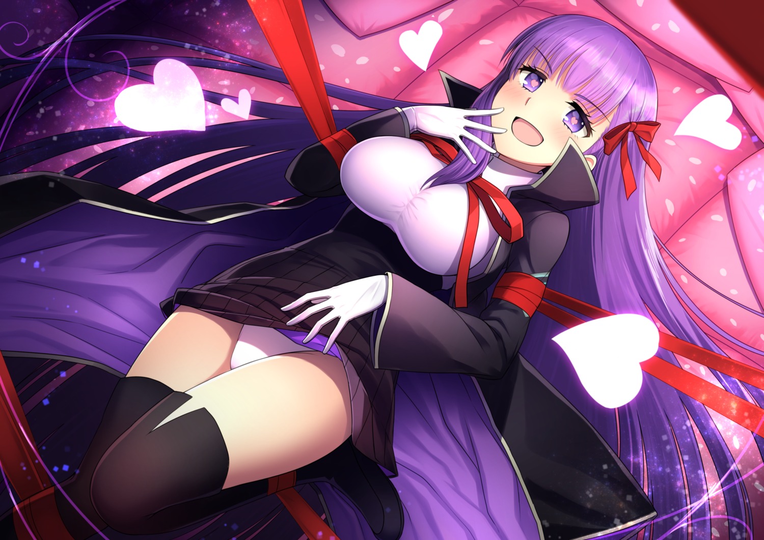 bb_(fate/extra_ccc) fate/extra fate/extra_ccc fate/grand_order fate/stay_night oyaji_kusa pantsu skirt_lift thighhighs