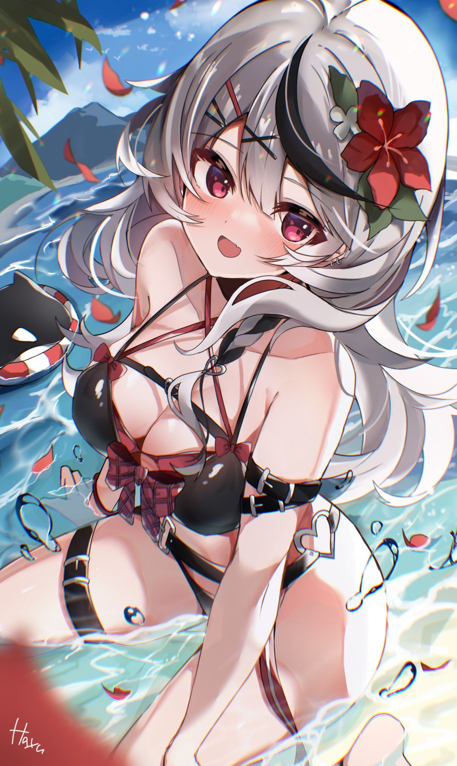 bikini garter hayu_o0 hololive sakamata_chloe swimsuits wet