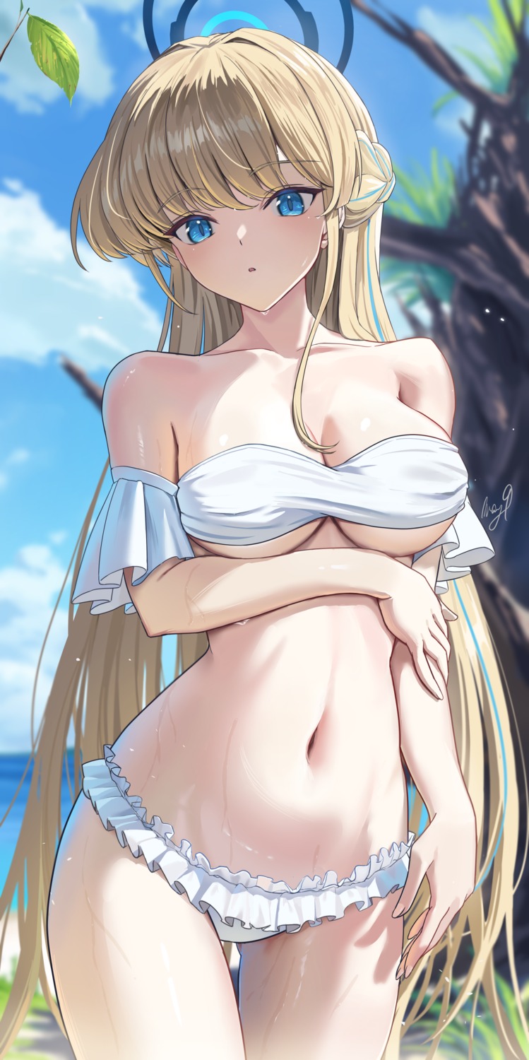 asuma_toki bikini blue_archive halo may9 swimsuits wet