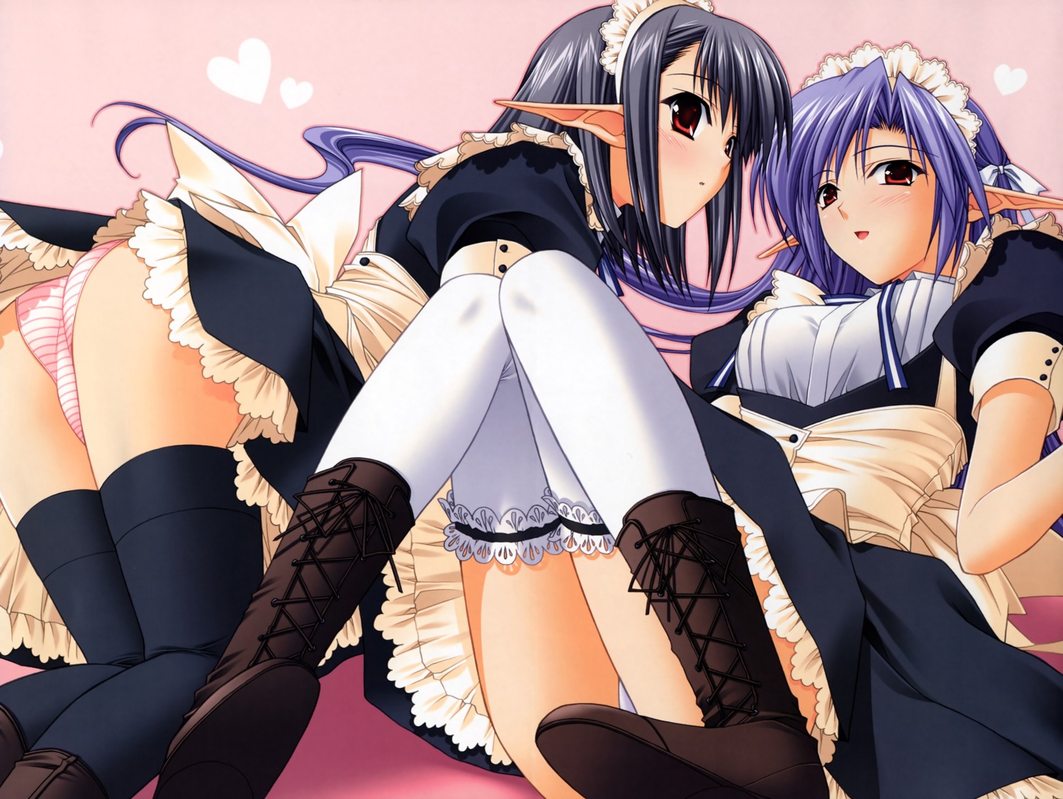 ai ass maid pantsu pointy_ears sage shimapan shuffle suzuhira_hiro thighhighs tick_tack