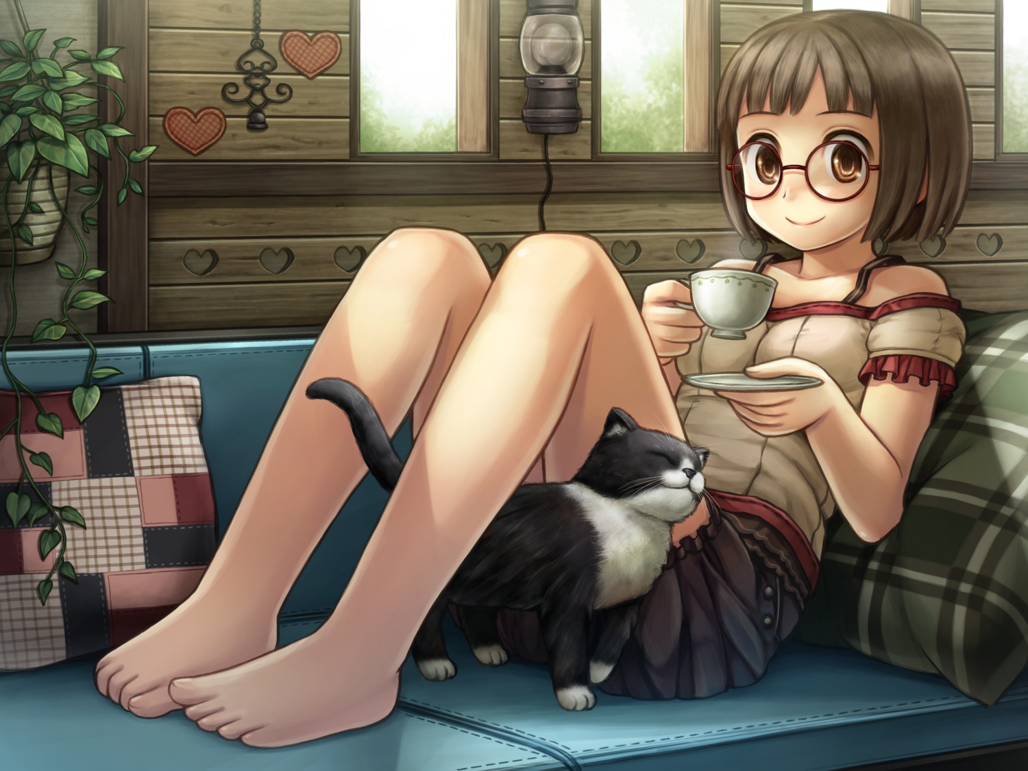 megane namaru_(summer_dandy) neko