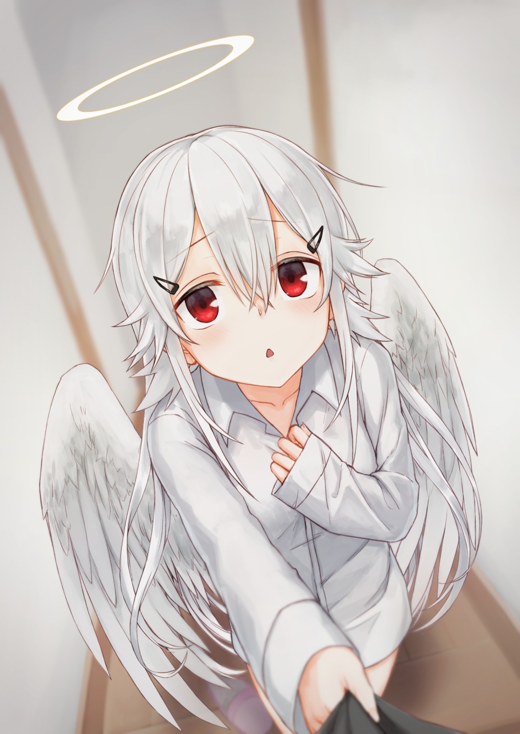 angel dress_shirt kawama_hidesuke wings