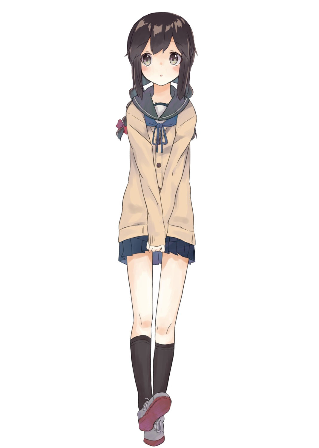 isonami_(kancolle) kantai_collection seifuku sweater tapimakura