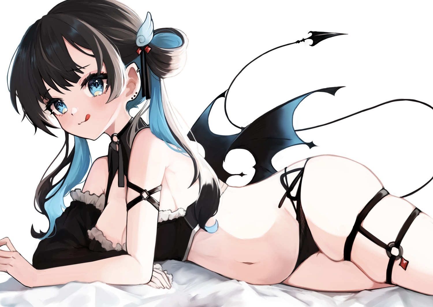 devil garter lingerie mashiro_io pantsu tail wings