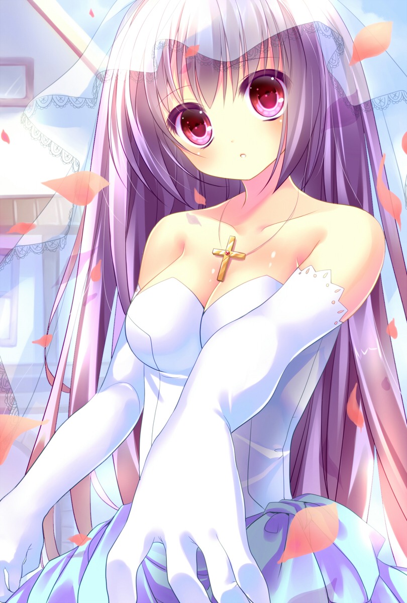 cleavage dress totsuka wedding_dress