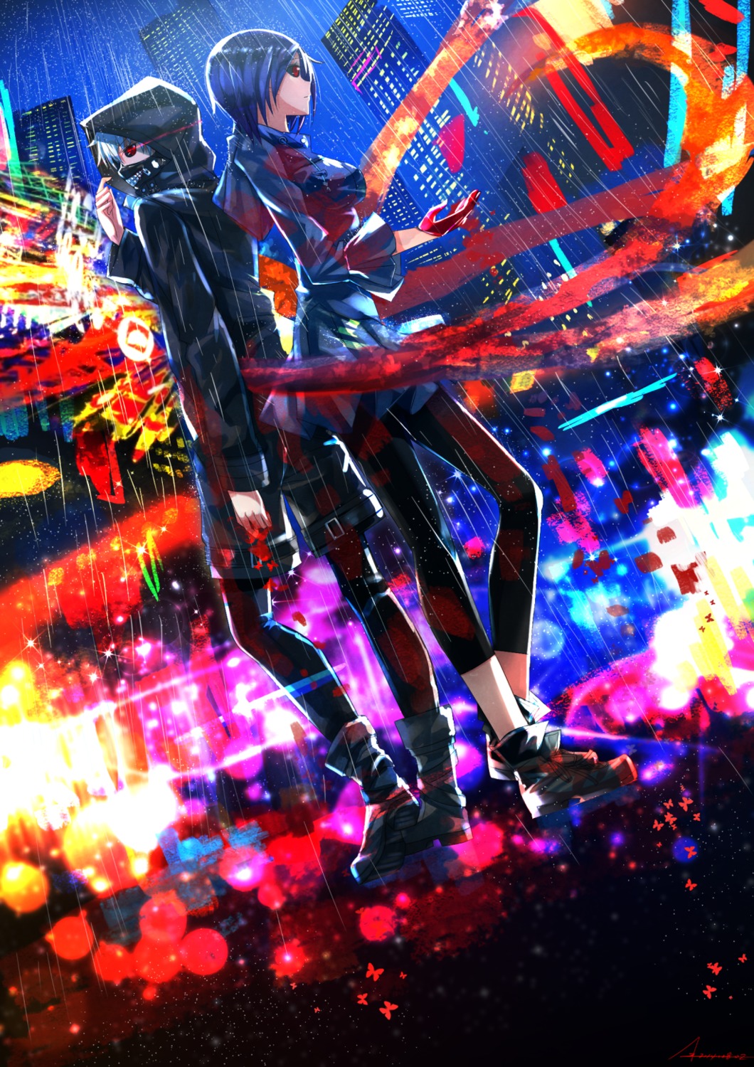 kaneki_ken kirishima_touka swordsouls tokyo_ghoul