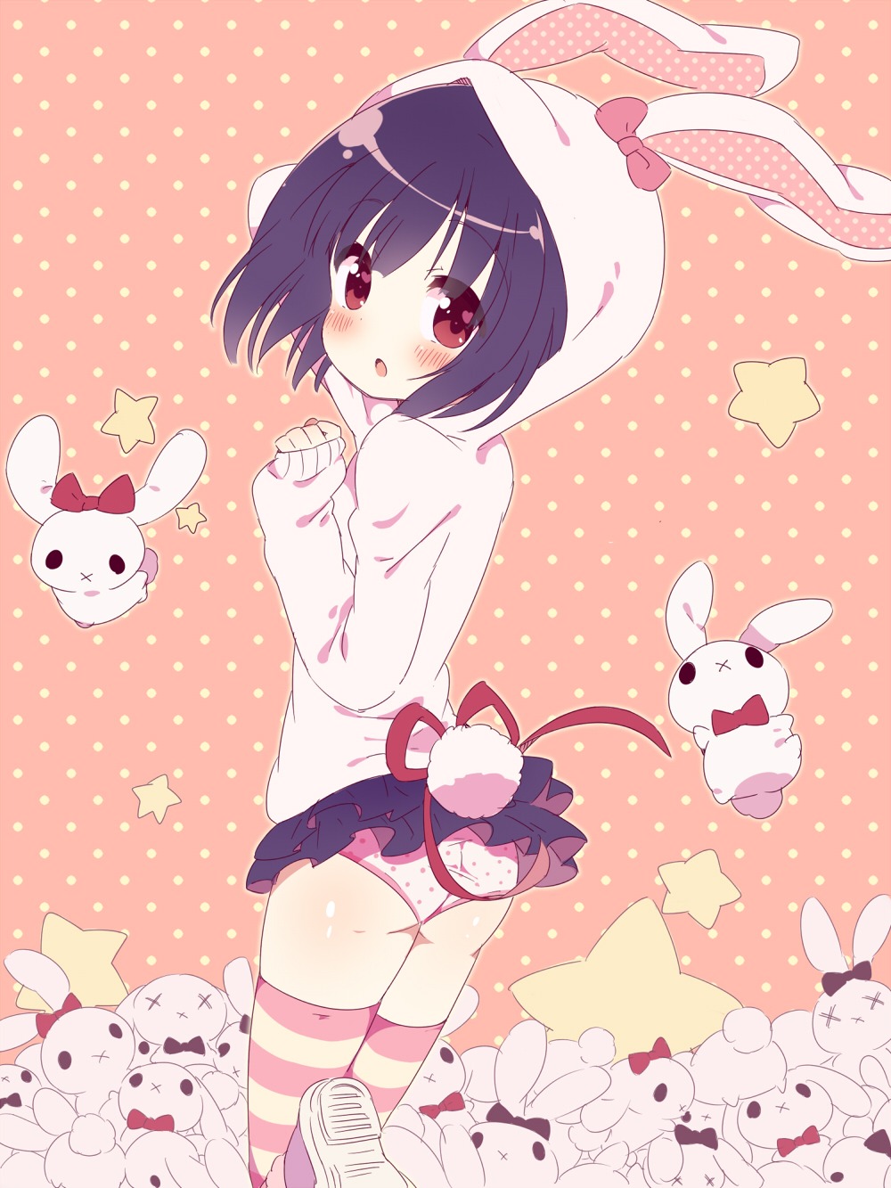 animal_ears bunny_ears kimoko pantsu thighhighs