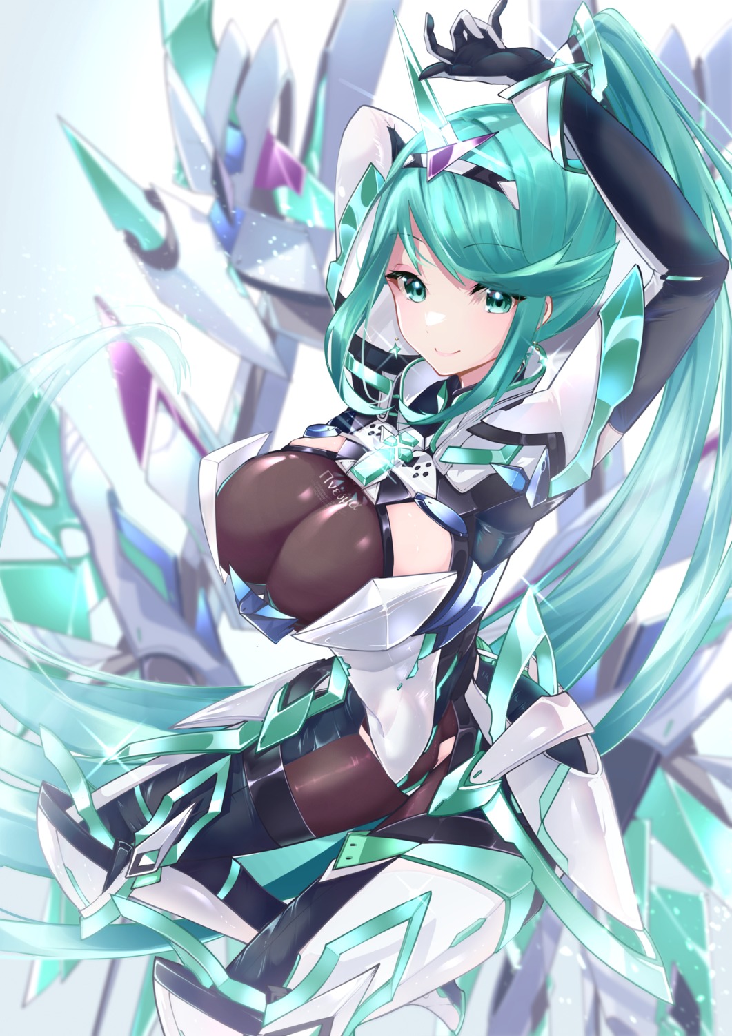 bodysuit pneuma_(xenoblade_2) risumi stockings thighhighs xenoblade xenoblade_chronicles_2