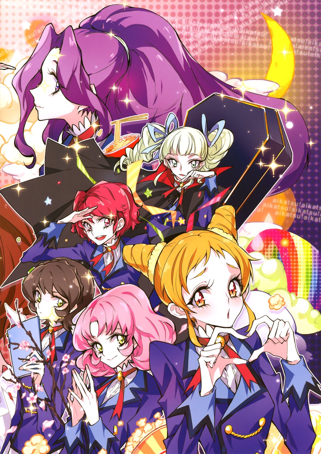 aikatsu! arisugawa_otome ichinose_kaede kamiya_shion kanzaki_mizuki kitaouji_sakura seifuku tima toudou_yurika