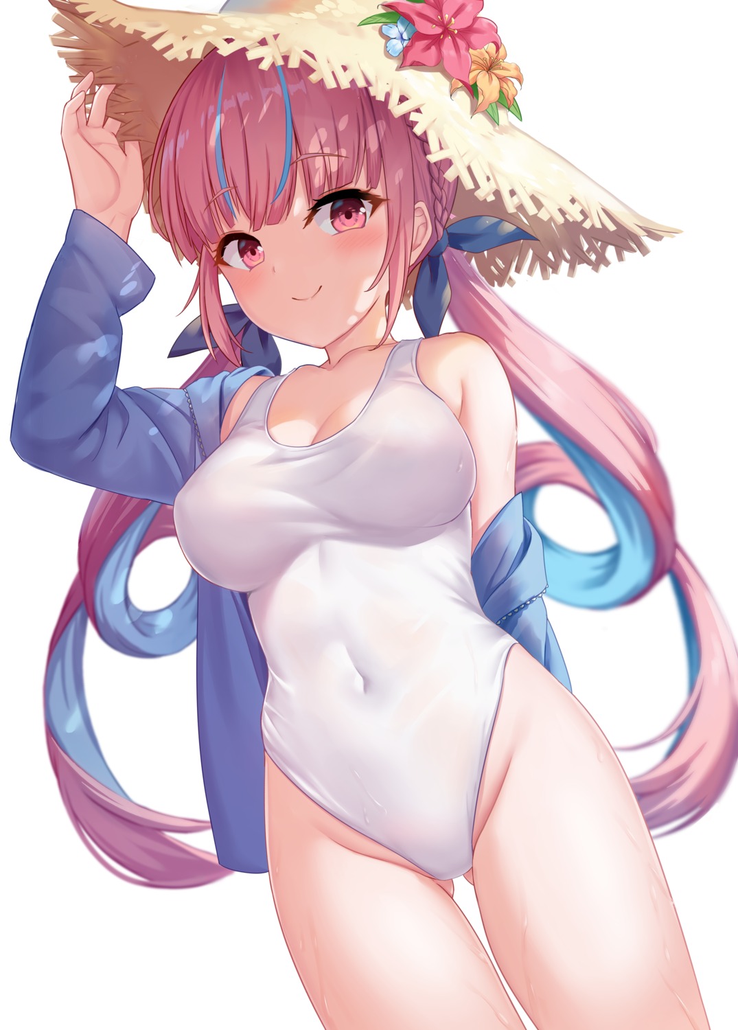 hololive milkshake minato_aqua swimsuits