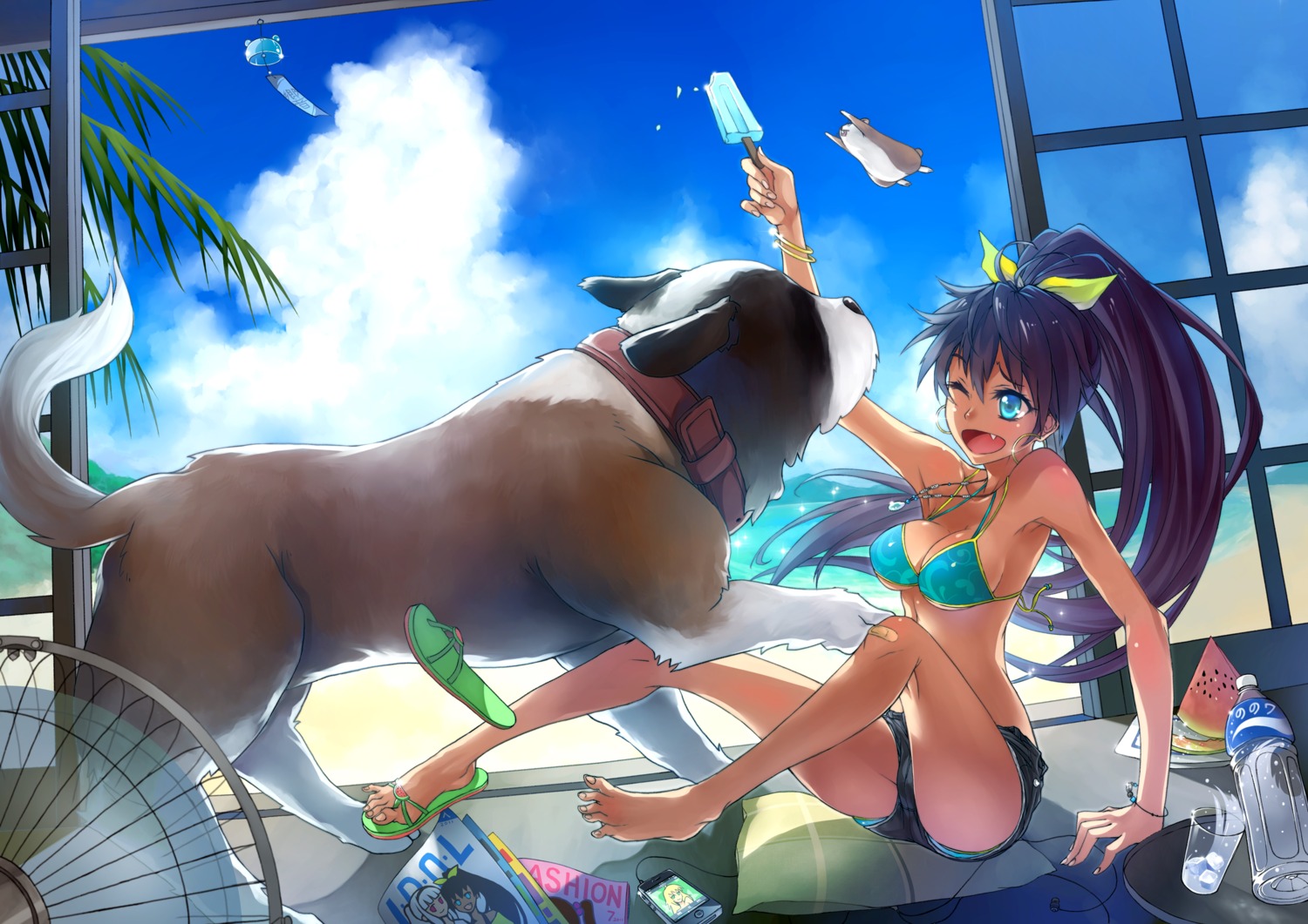 bikini_top cleavage ganaha_hibiki haimerejzero swimsuits the_idolm@ster