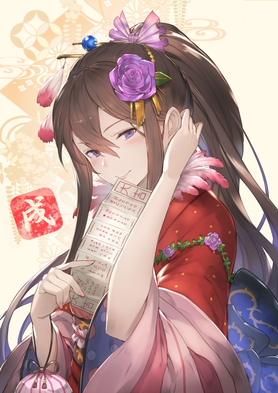 granblue_fantasy kakage kimono rosetta_(granblue_fantasy)