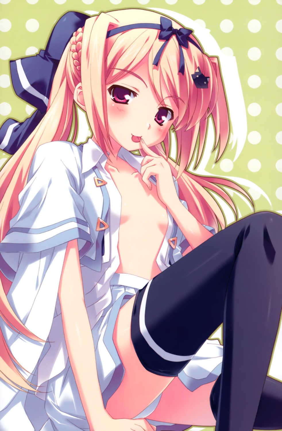 kusukusu loli lulli no_bra open_shirt palette sakura_strasse thighhighs