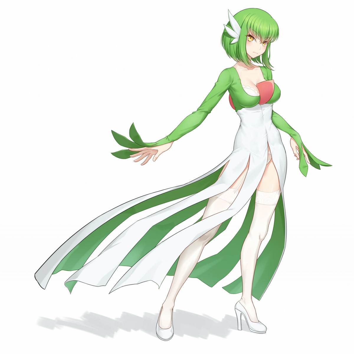 anarchojs c.c. cleavage code_geass cosplay dress gardevoir heels pantsu pokemon stockings thighhighs