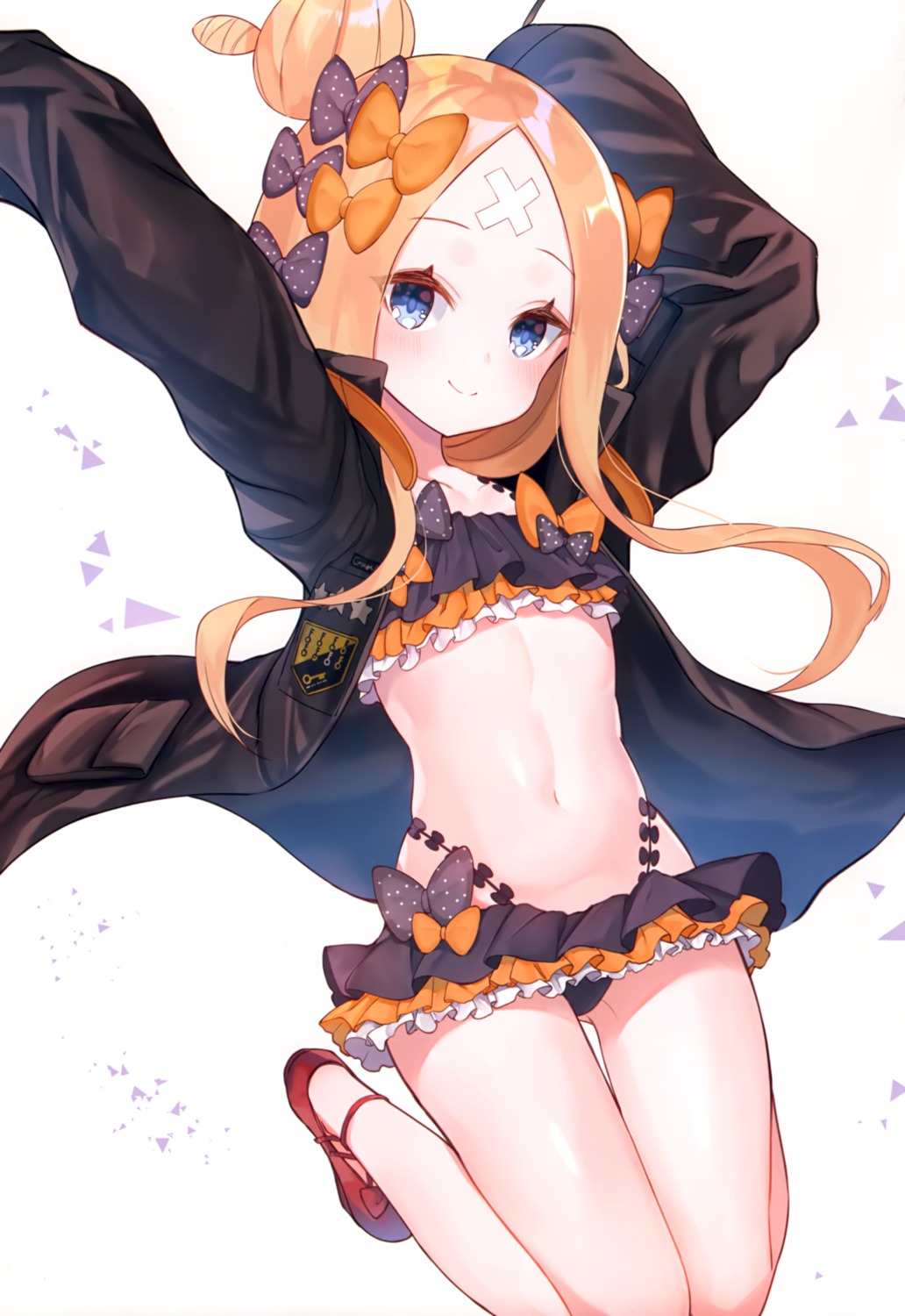 abigail_williams_(fate) bandaid bikini fate/grand_order loli open_shirt skirt_lift suzuho_hotaru swimsuits