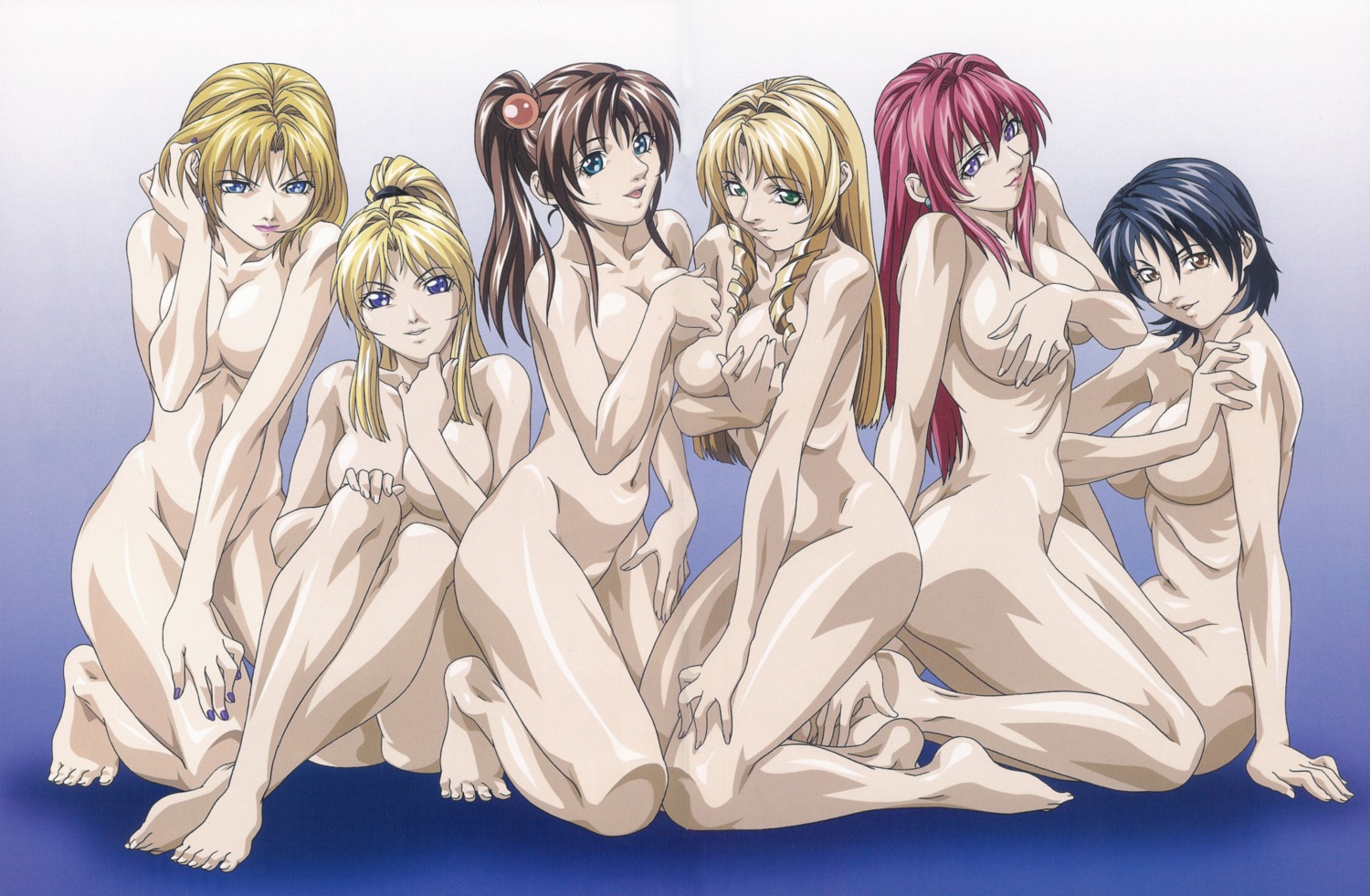 ass bible_black breast_hold cleavage feet imari_kurumi kitami_reika minase_yukiko naked saeki_kaori shiraki_rika takashiro_hiroko yoshiten