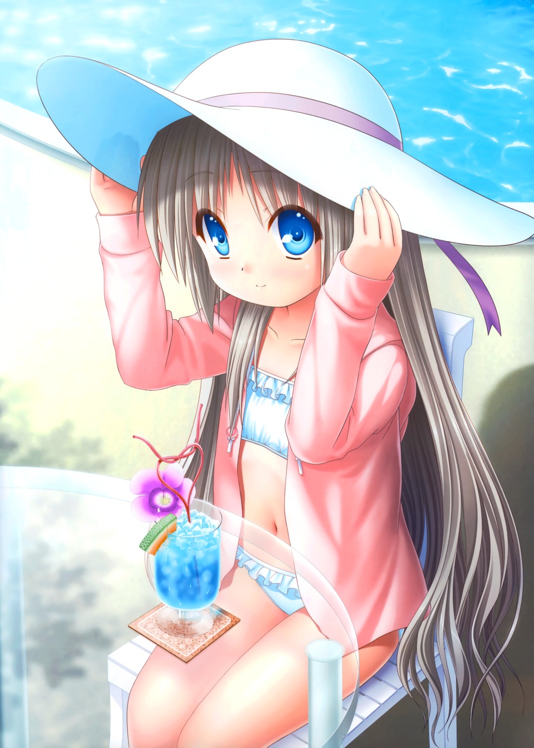 bikini key kud_wafter little_busters! na-ga noumi_kudryavka open_shirt swimsuits