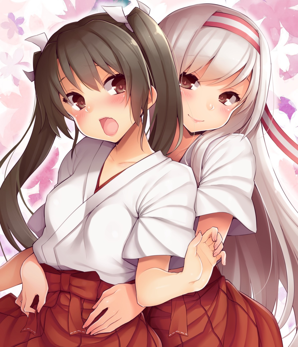 ayuteishoku japanese_clothes kantai_collection shoukaku_(kancolle) yuri zuikaku_(kancolle)