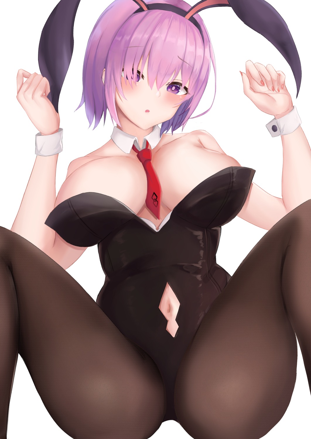 animal_ears bunny_ears bunny_girl fate/grand_order kuro_(blackpgmickey) mash_kyrielight no_bra pantyhose