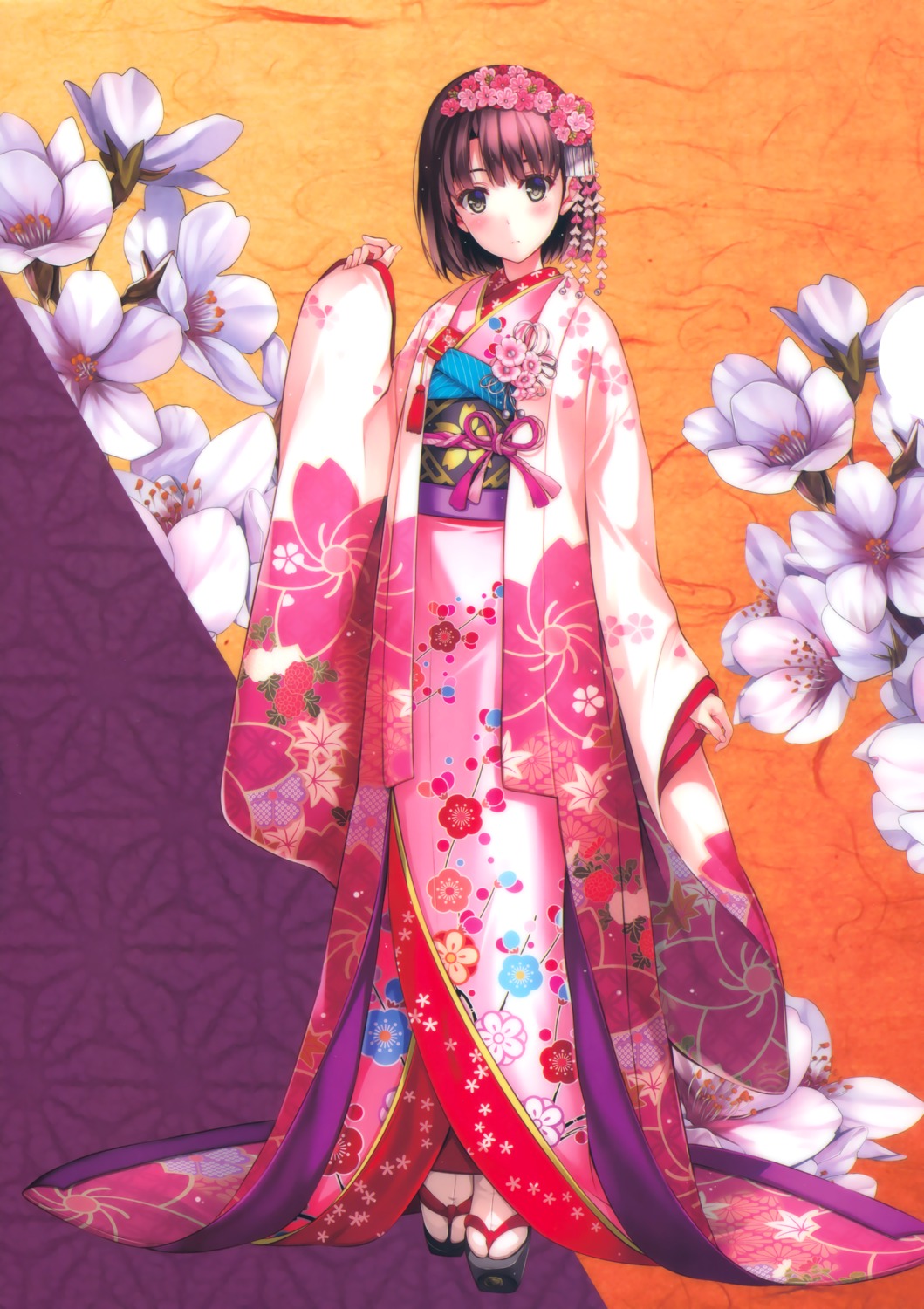 katou_megumi kimono misaki_kurehito saenai_heroine_no_sodatekata