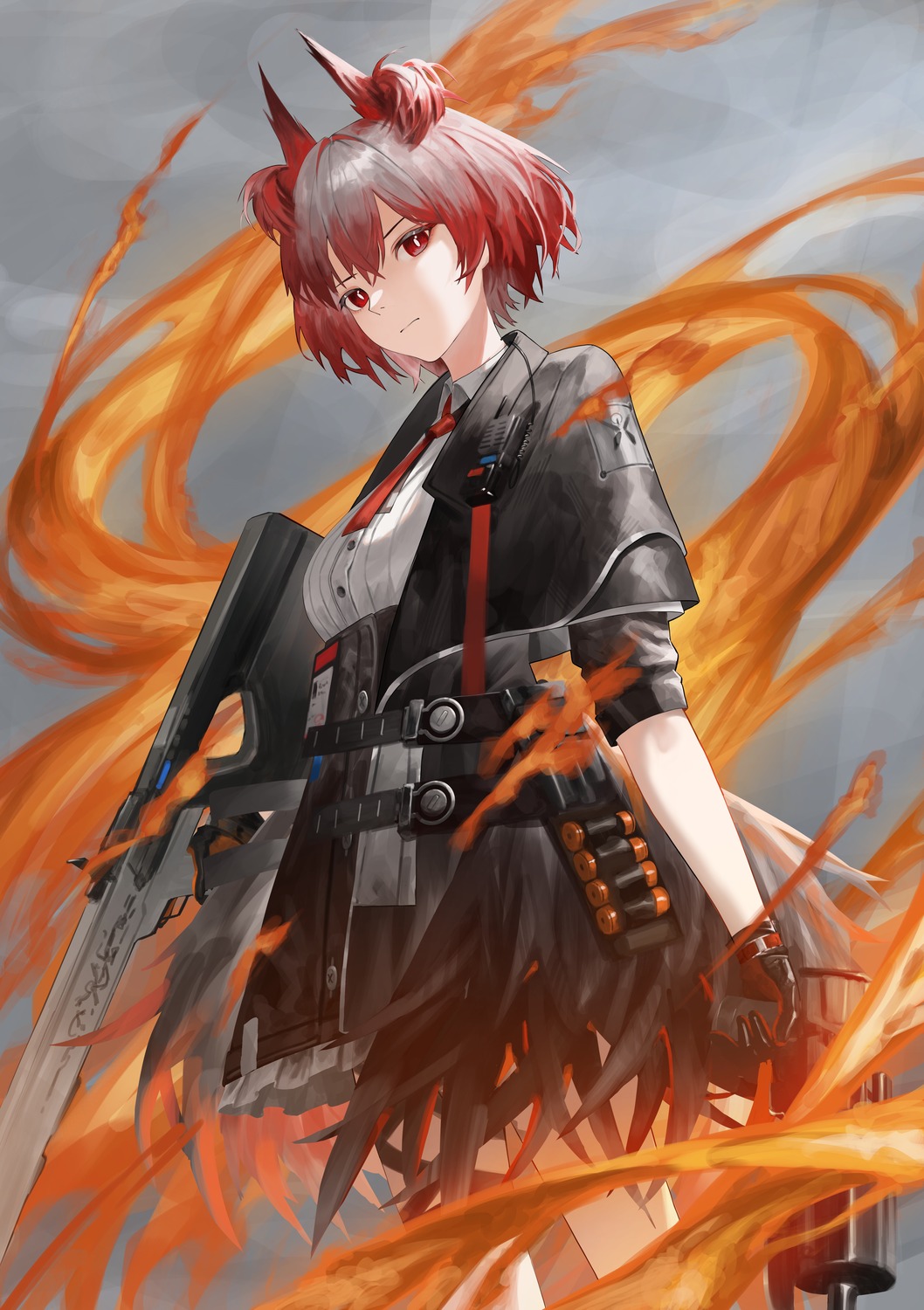 shuna (artist) arknights fiammetta (arknights) animal ears gun tail ...