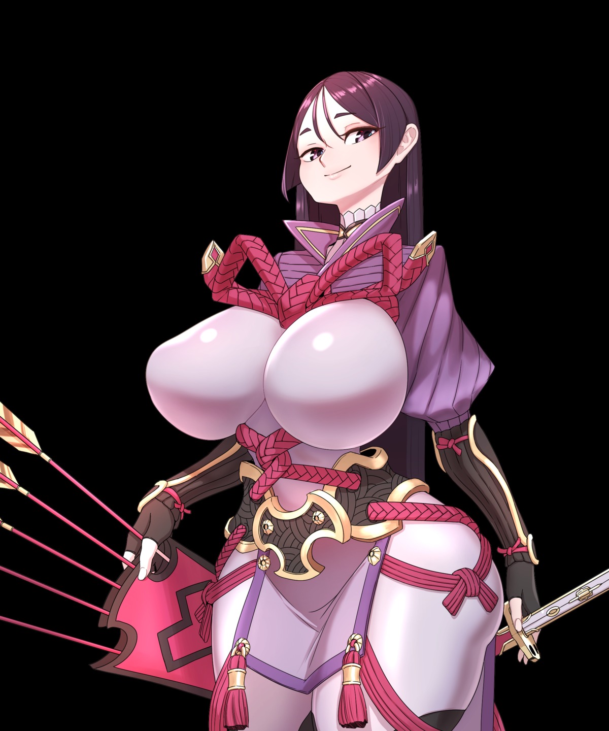 armor bodysuit fate/grand_order japanese_clothes minamoto_no_raikou_(fate/grand_order) sword weapon yabby