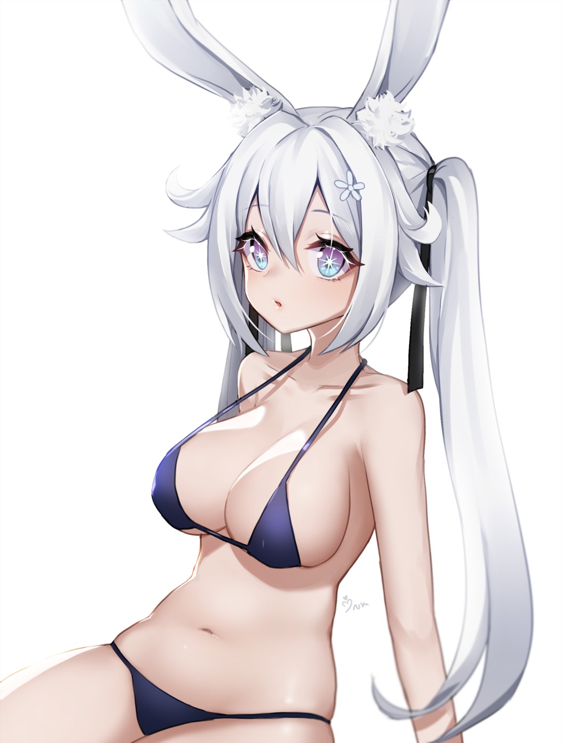 animal_ears ankkoyom bikini bunny_ears swimsuits